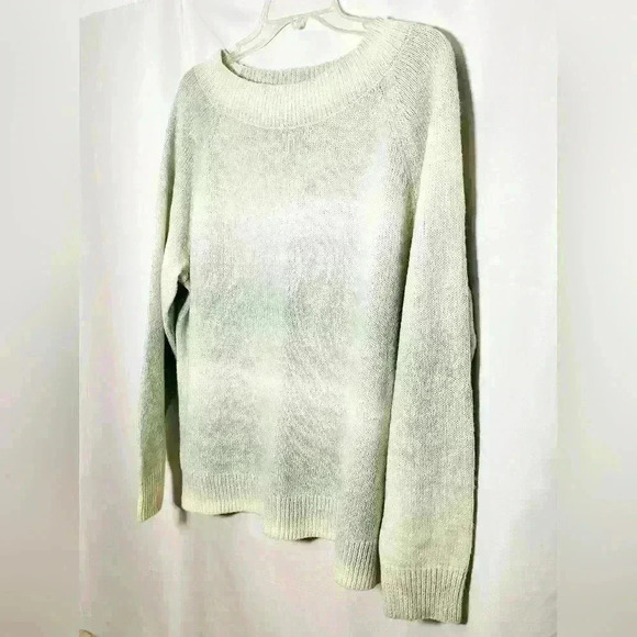 Chaps Sweaters - Chaps Womens Green White Hombre Cotton Acrylic Cozy Sweater